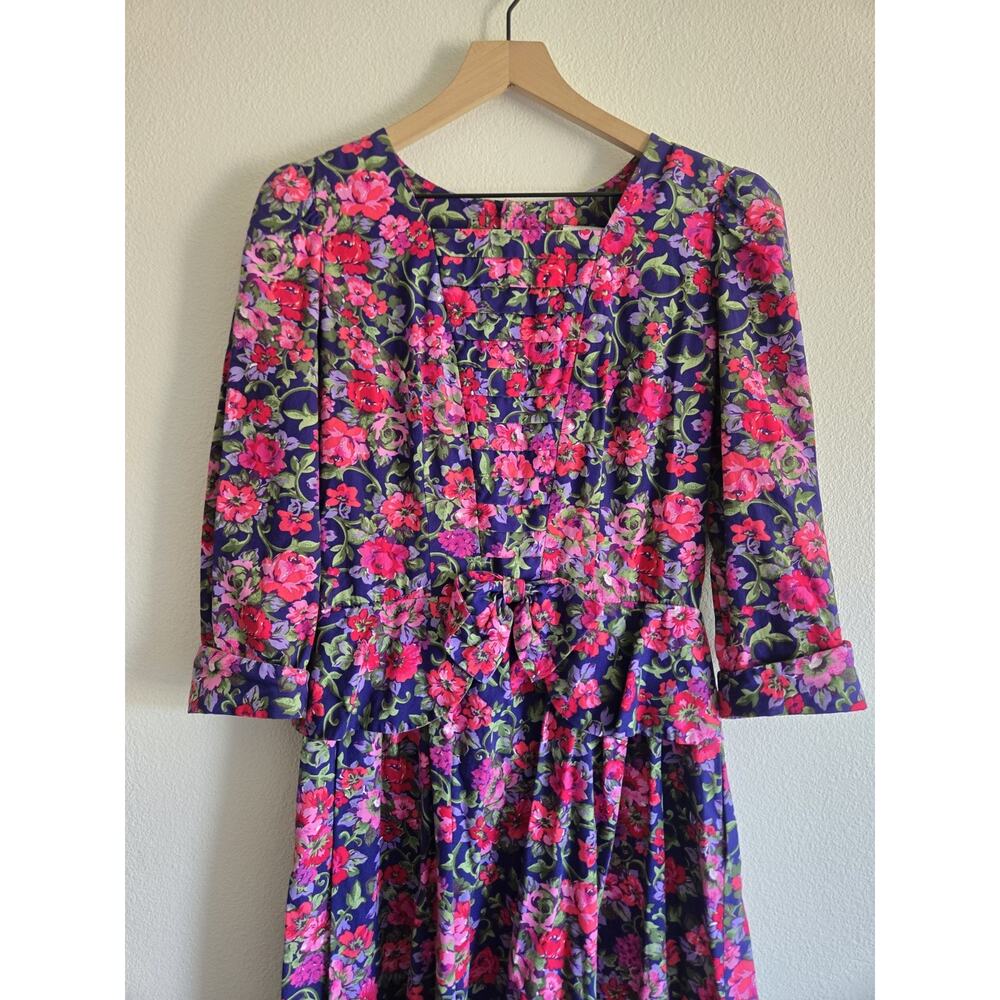 Lanz Originals 80s Pink Floral Maxi Dress Cottage Prairie Grandma Garden Party S - Picture 4 of 11
